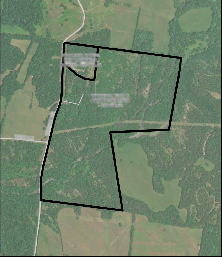 Aerial view of a large Tennessee land parcel